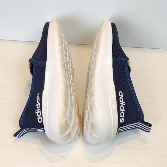 Adidas Women's Cloudfoam Lite Racer Slip-On Shoes Blue / White - Picture 9 of 15